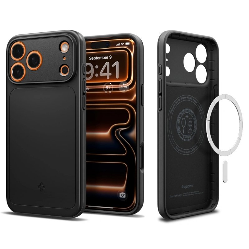 MASKA SPIGEN Thin Fit with MagSafe for Apple iPhone 17 Pro, Black