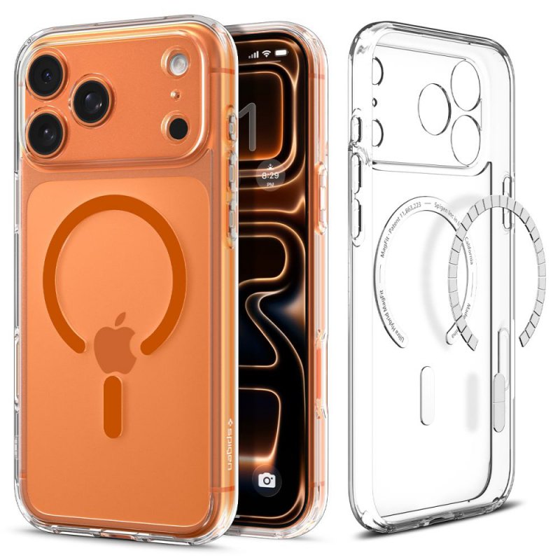 MASKA SPIGEN  Ultra Hybrid with MagSafe for Apple iPhone 17 Pro, Clear Orange