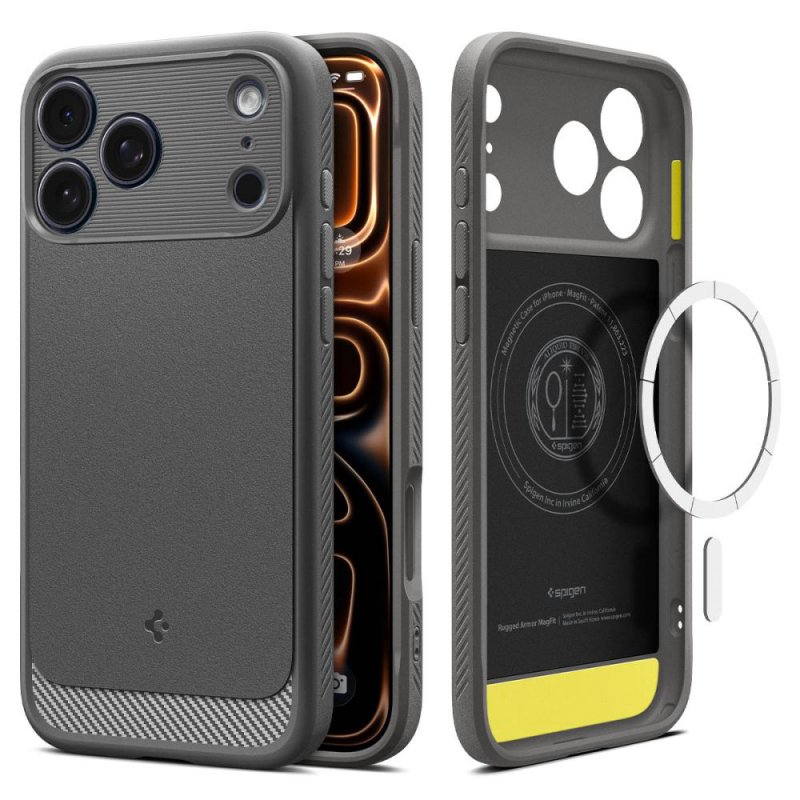 MASKA SPIGEN Rugged Armor with MagSafe for Apple iPhone 17 Pro Max, Grey