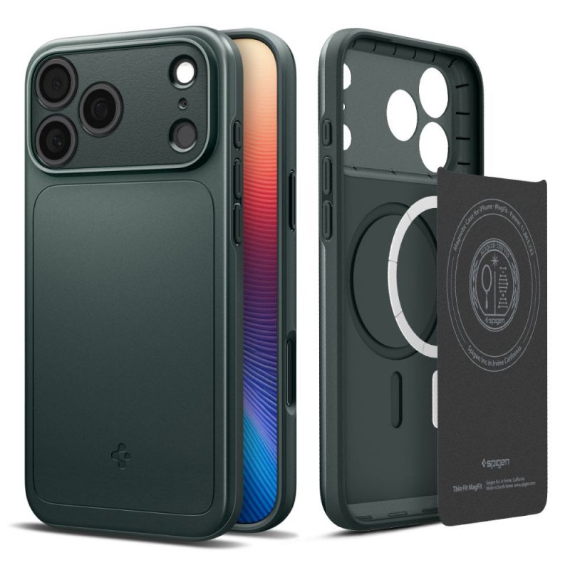 MASKA SPIGEN Thin Fit with MagSafe for Apple iPhone 17 Pro Max, Abyss Green
