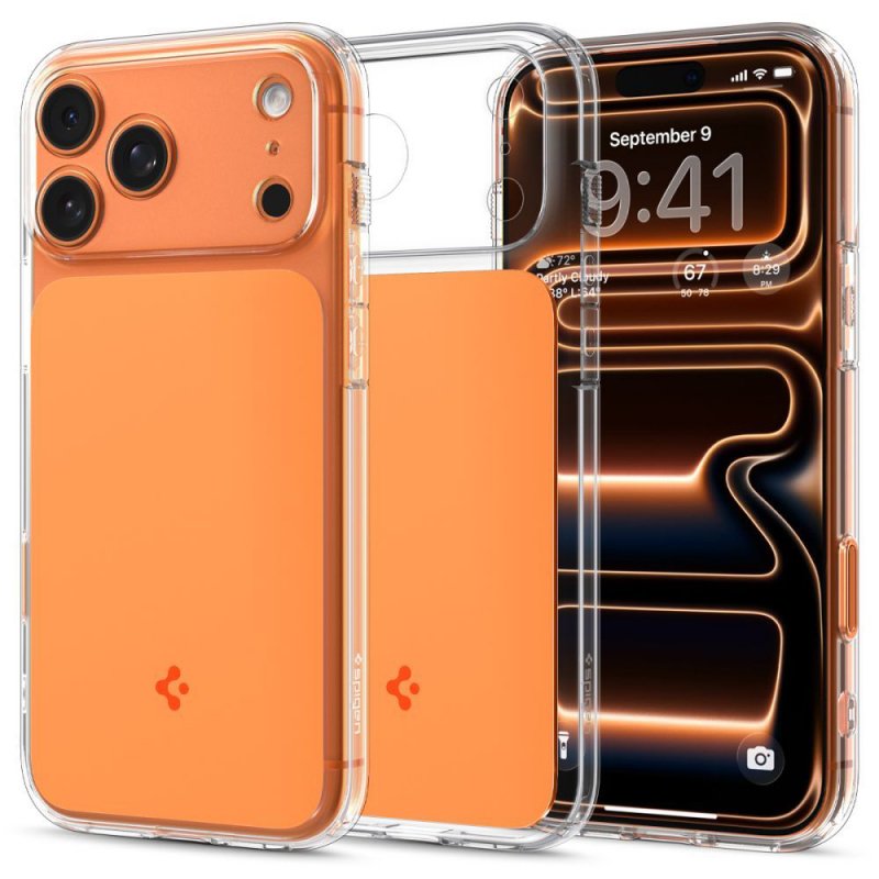 MASKA SPIGEN  Ultra Hybrid T with MagSafe for Apple iPhone 17 Pro Max, Glossy Orange