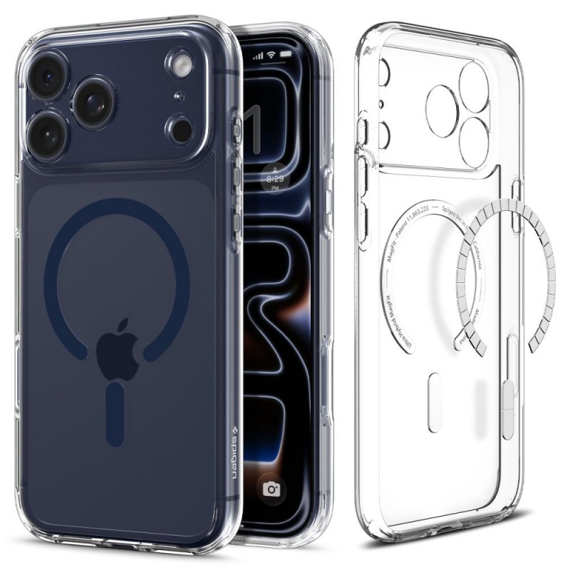 MASKA SPIGEN Ultra Hybrid with MagSafe for Apple iPhone 17 Pro Max, Clear Deep Blue