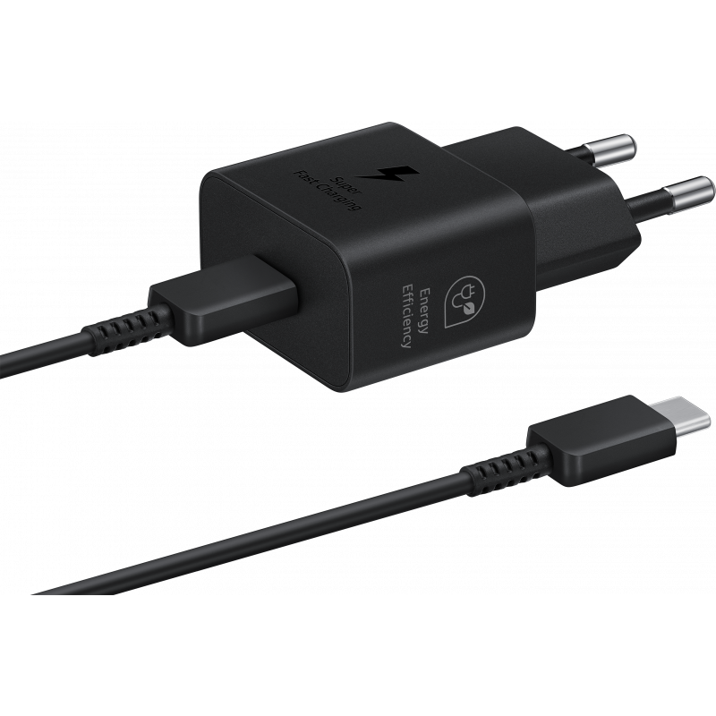 PUNJAČ SAMSUNG 25W, 3A, 1xUSB-C, sa USB-C kabal, Black