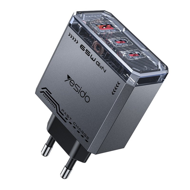 PUNJAČ Yesido YC101 65W 3.25A 1xUSB-A 2xUSB-C Black